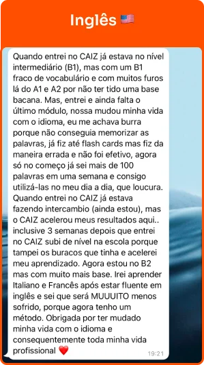Depoimento de aluno do CAIZ
