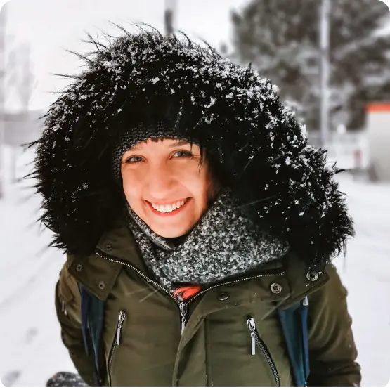 Juliana de Camargo na neve