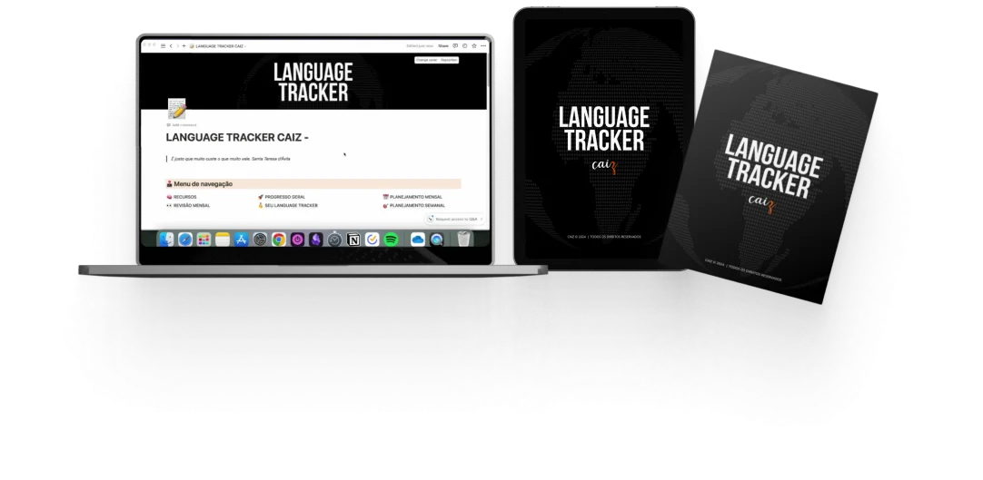 Language Tracker no notebook, tablet e PDF